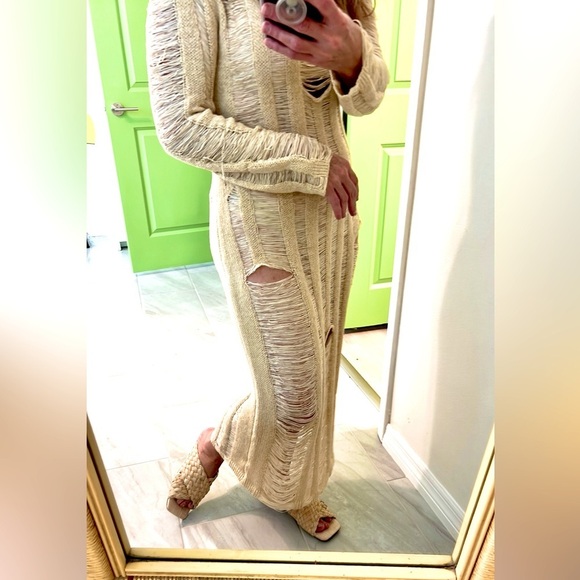 Fashion Nova,Los Cabos Crochet Dress in Ivory, Excellent Condition, Size L - Picture 5 of 15